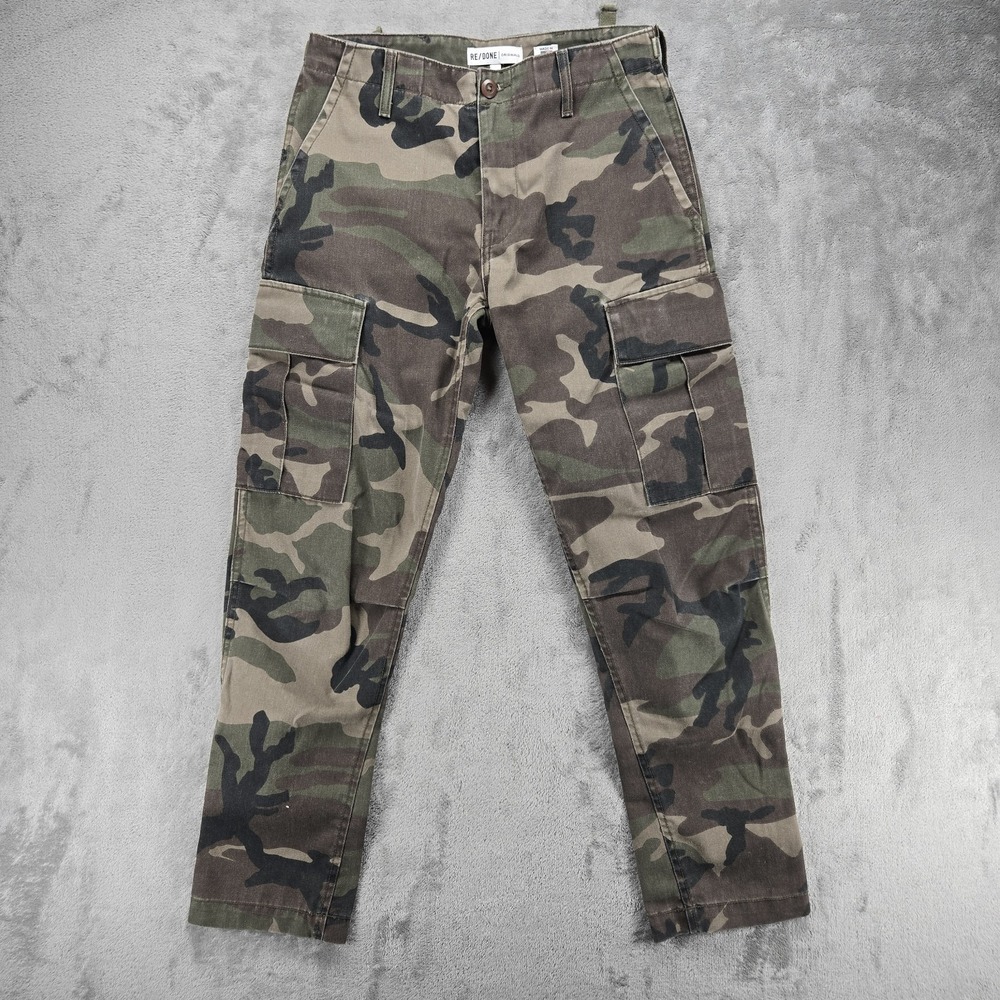 Re/Done Camo Cargo Pants in Olive and Brown NWOT